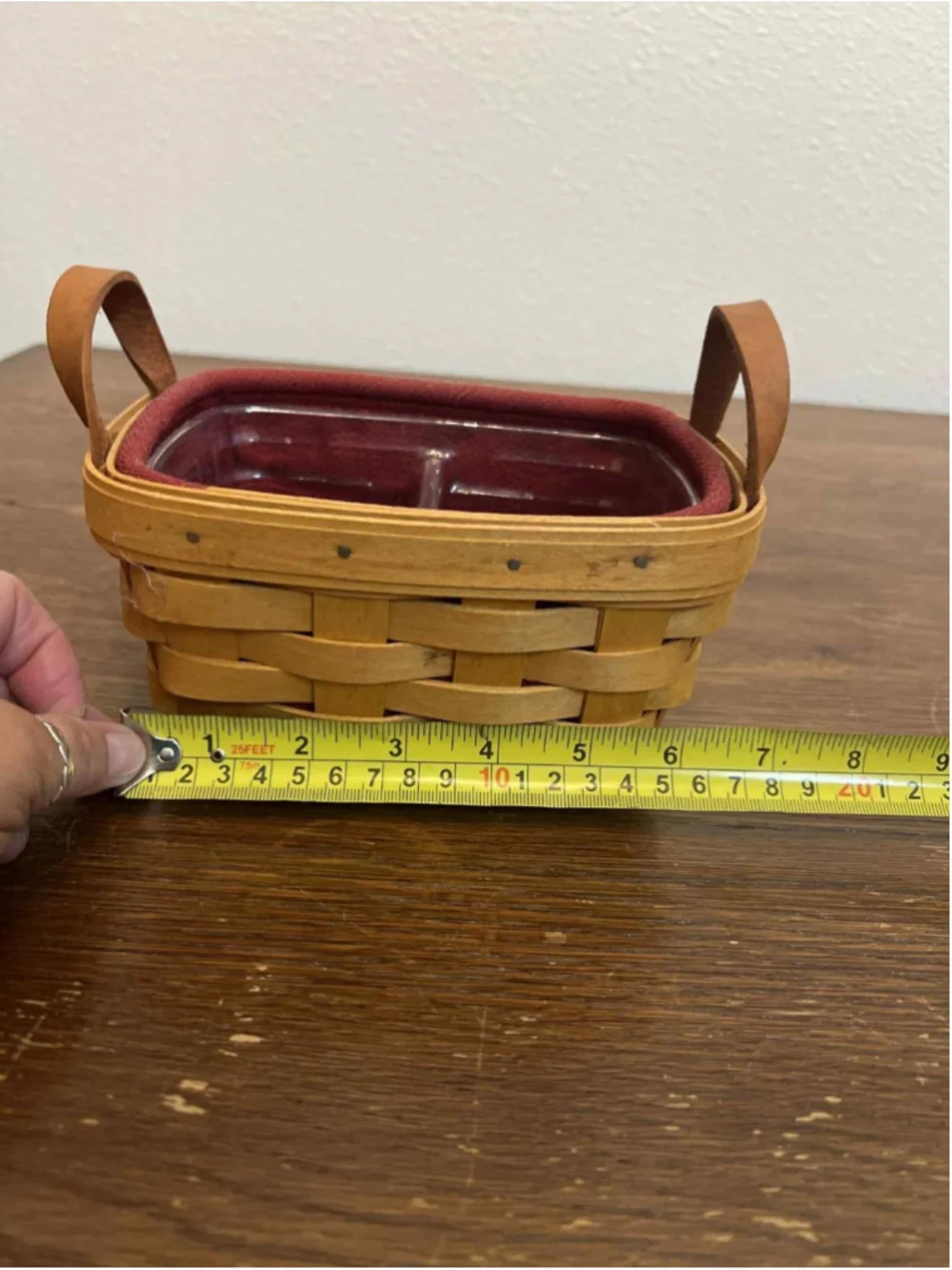 Longaberger 2002 Spring Basket w/Stationary Handle, Liner & Divided Protector